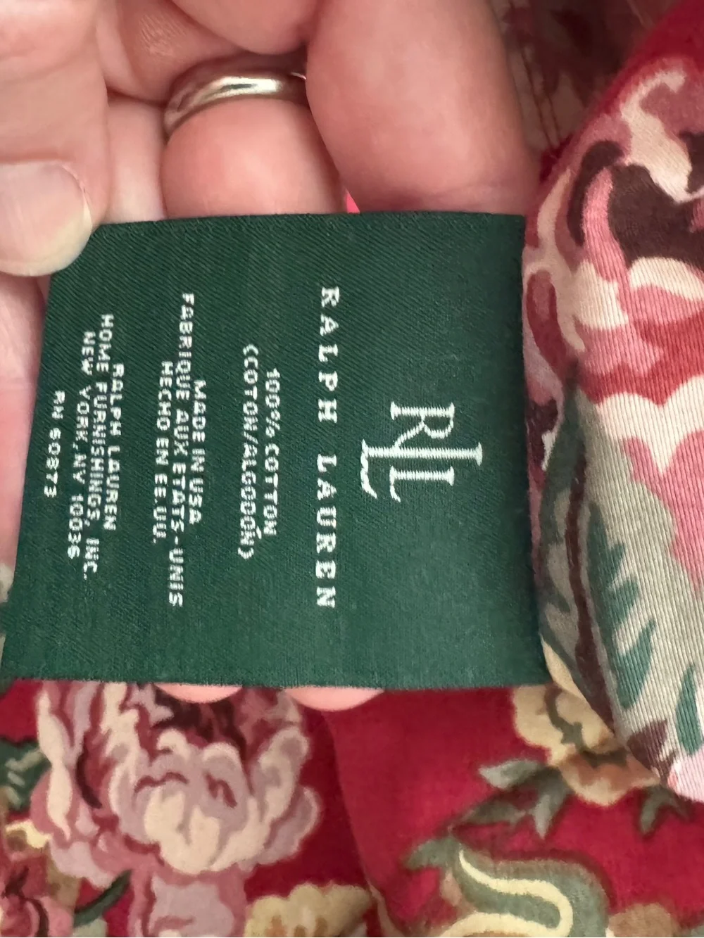 Ralph Lauren Danielle Maesellis twin bed set French country‎ roses red EUC